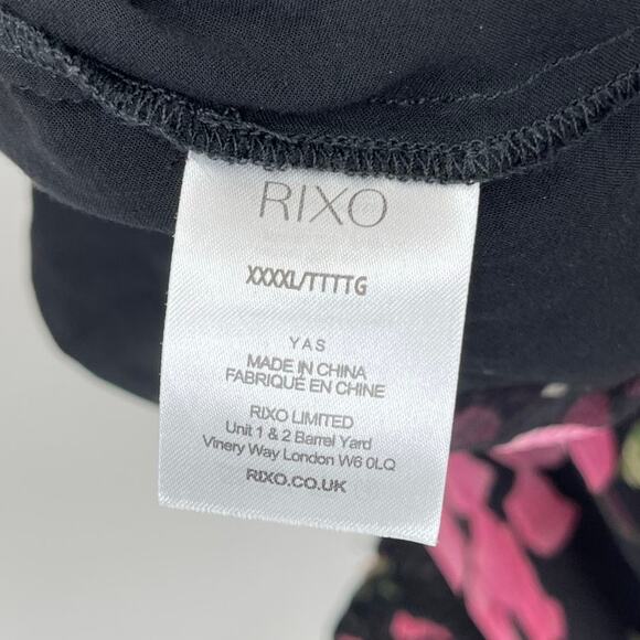 RIXO | Yas Shirred Midi Dress Blossom Pink Floral Chiffon 4XL 18 Plus Size - Picture 15 of 16